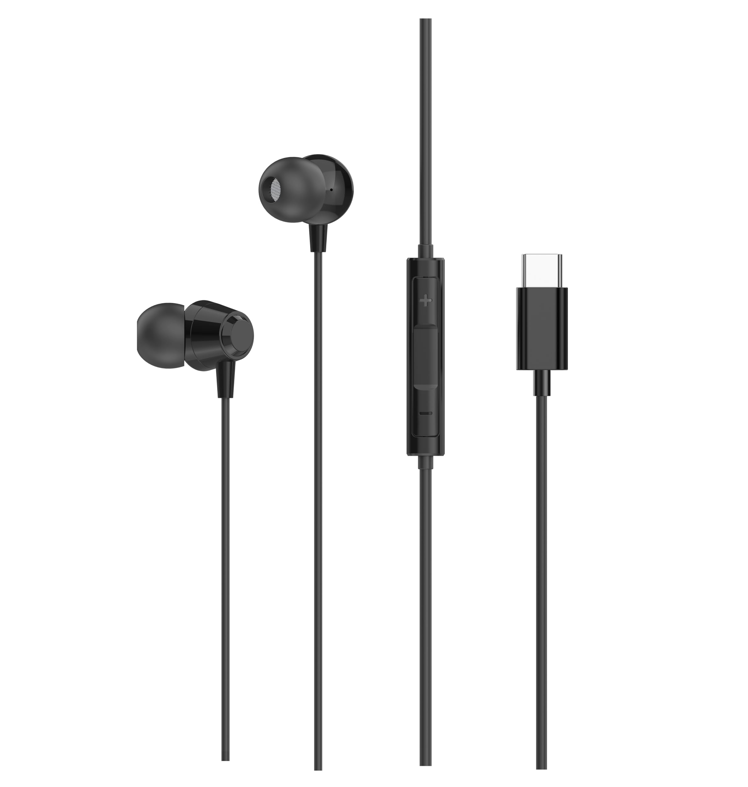 NAGAOKA イヤフォン R1/BK BLACK NAGAOKA マイク付きUSB-Cプラグイヤホン ソリッドブラック